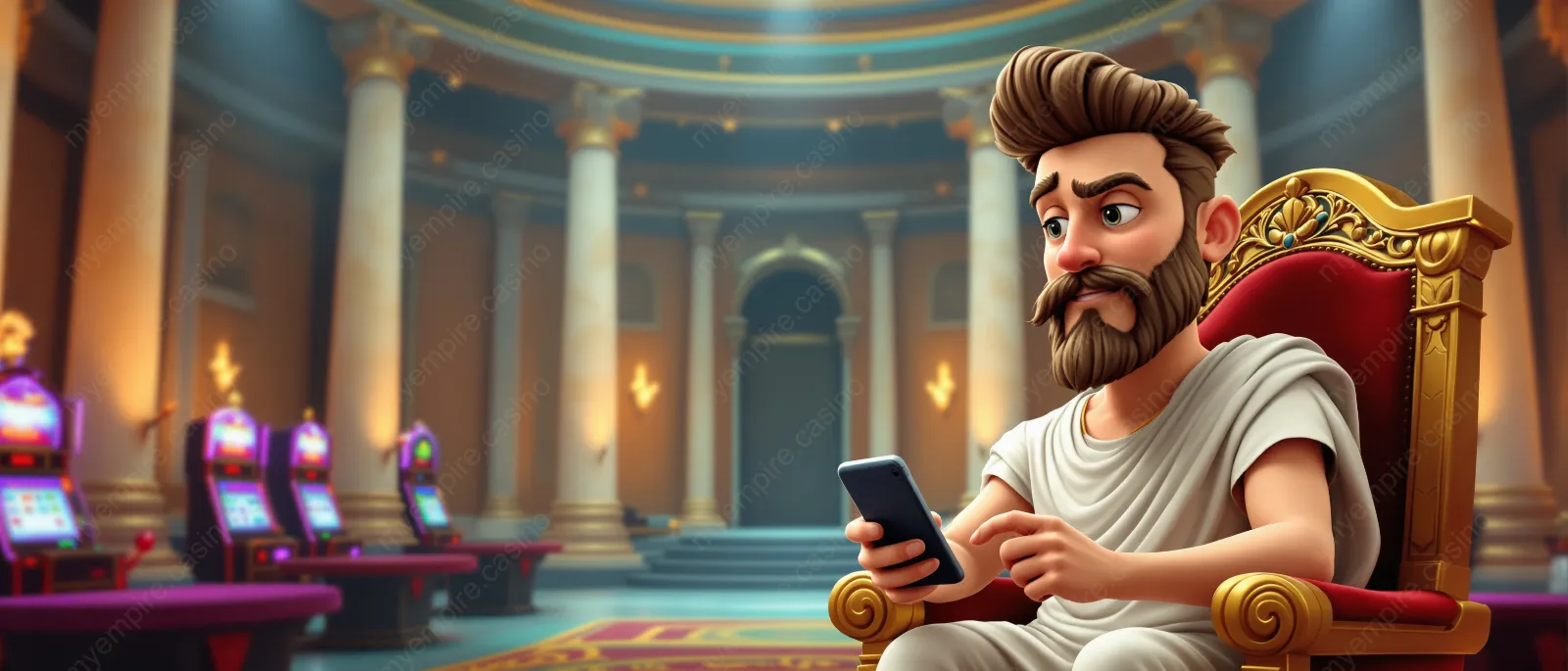 Screenshot der My Empire Casino App Oberfläche mit Spielautomaten